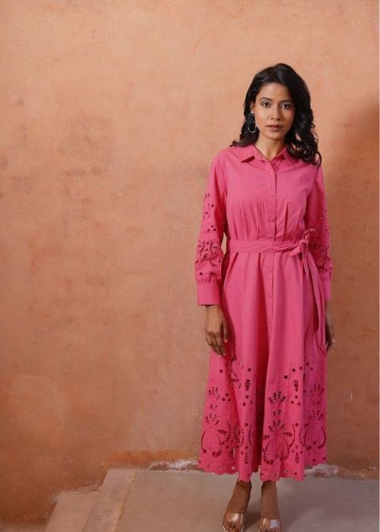 Pink Embroidery Dress- SS 2524 BRP