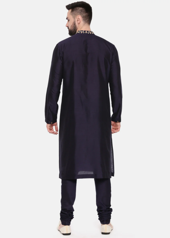 Blue Silk Emboridery Kurta Set