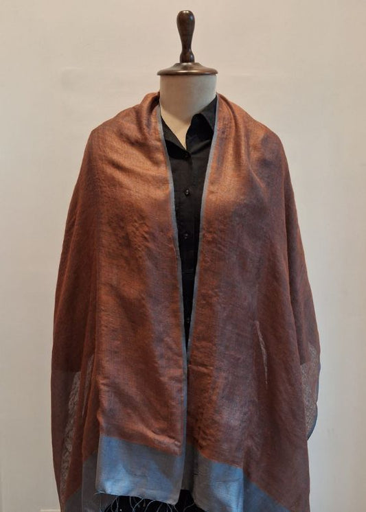 Brown Silk Cotton Stole