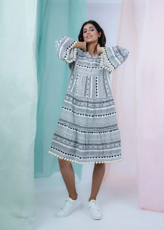 Black Ikat Dress- SS 2490