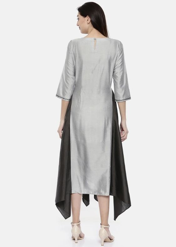 Silver Grey Fish Tail Dress-AS0110