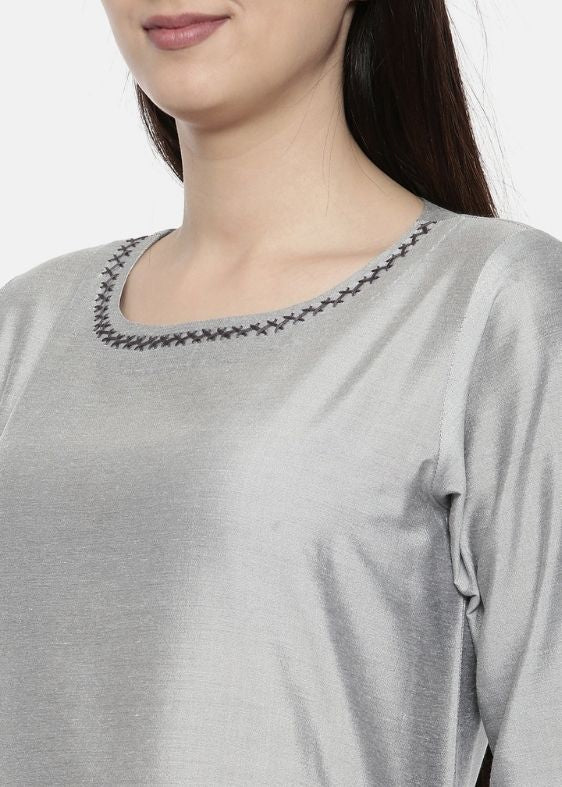 Silver Grey Fish Tail Dress-AS0110