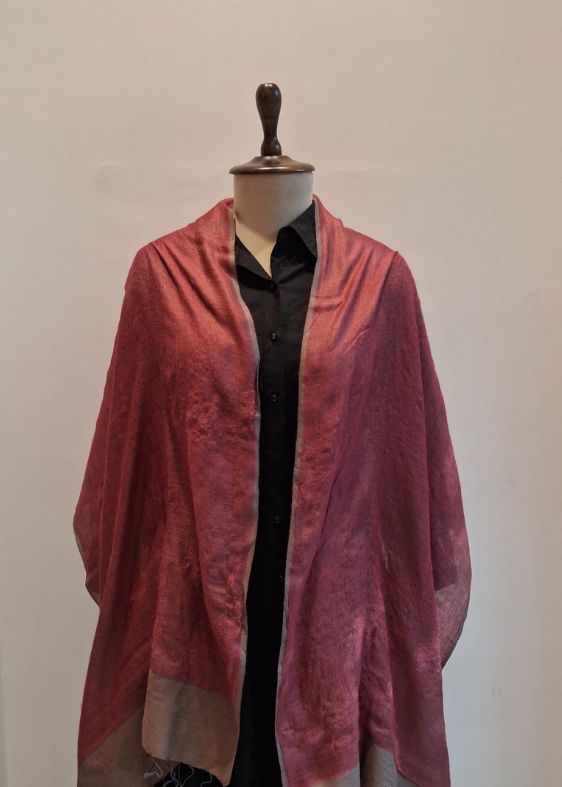 Rust Red Silk Cotton Stole