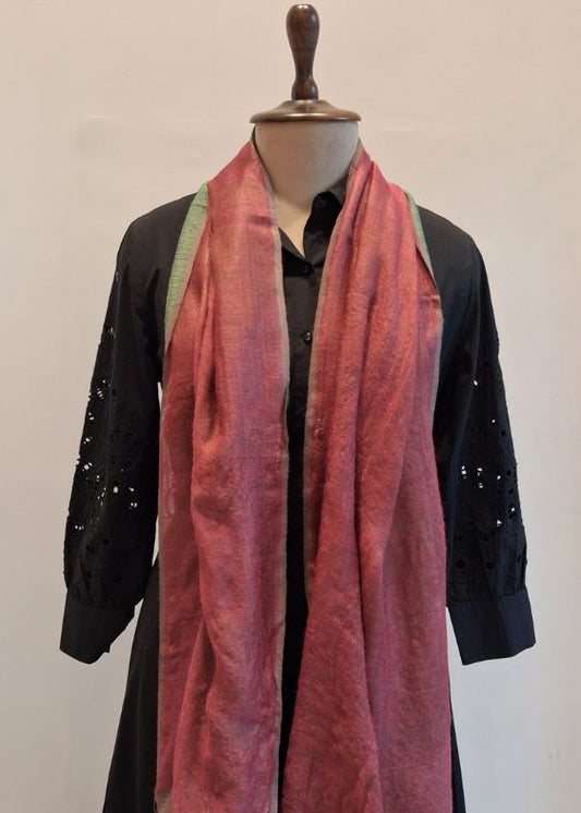 Rust Red Silk Cotton Stole