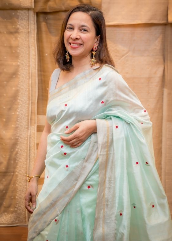 Green Silk Chanderi saree