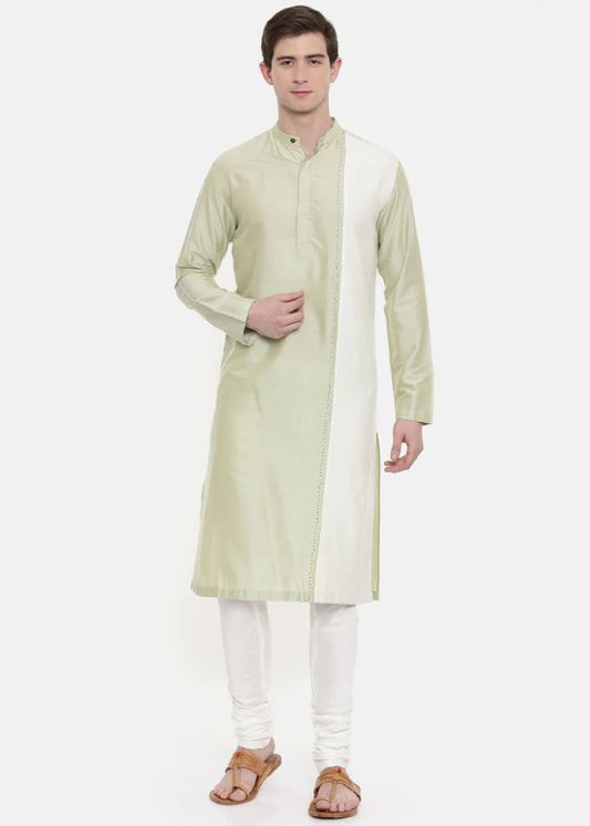 Green Ivory Silk blend kurta set