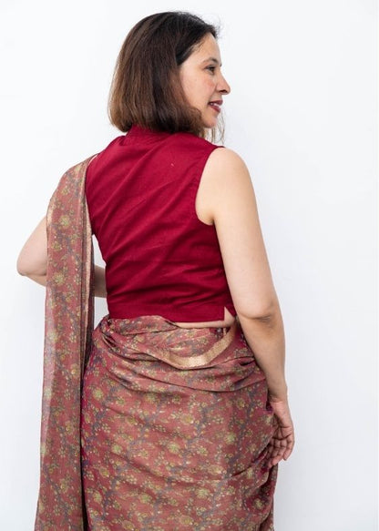 Maroon Silkcotton Blouse