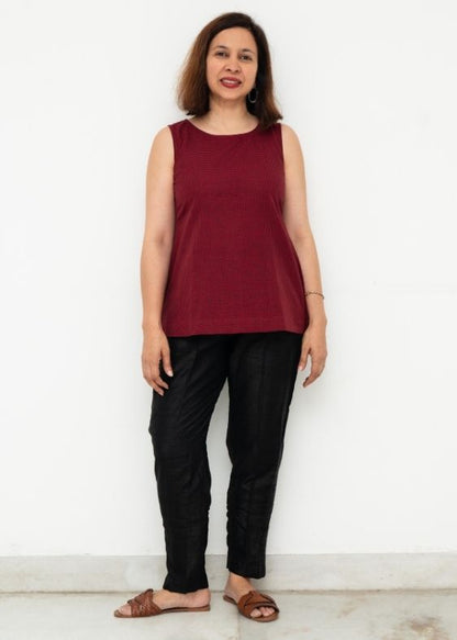 Red and Black Blouse