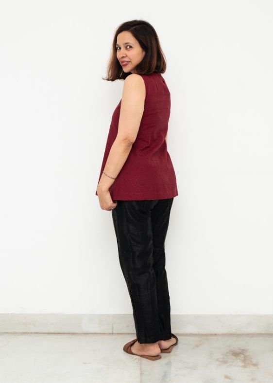Red and Black Blouse