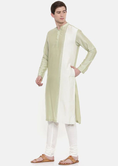 Green Ivory Silk blend kurta set