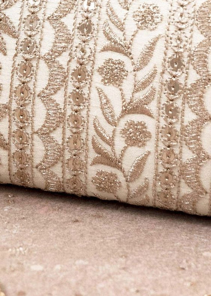 Mirai embroidery clutch cream