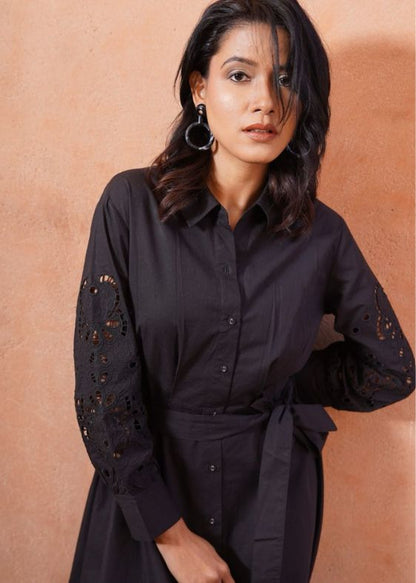 Black Cotton Dress - SS 2523