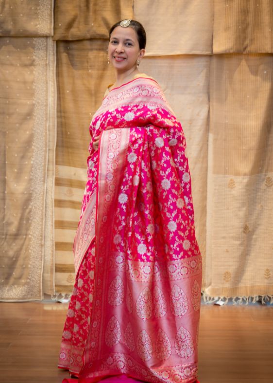 Pink Banarasi Saree