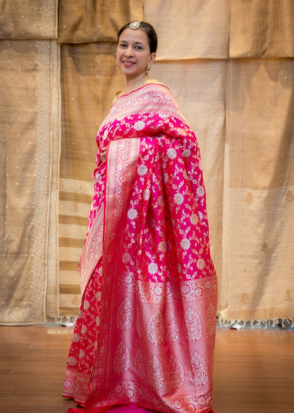 Pink Banarasi Saree