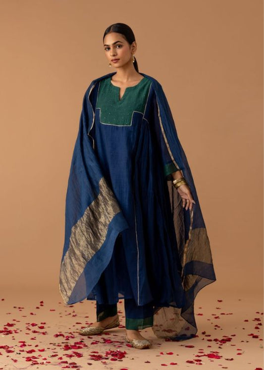 Blue and Green Three Piece set