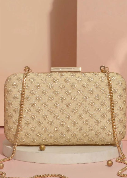 Inaya box Clutch Gold - AM- BC-0524-0002