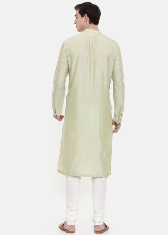 Green Ivory Silk blend kurta set