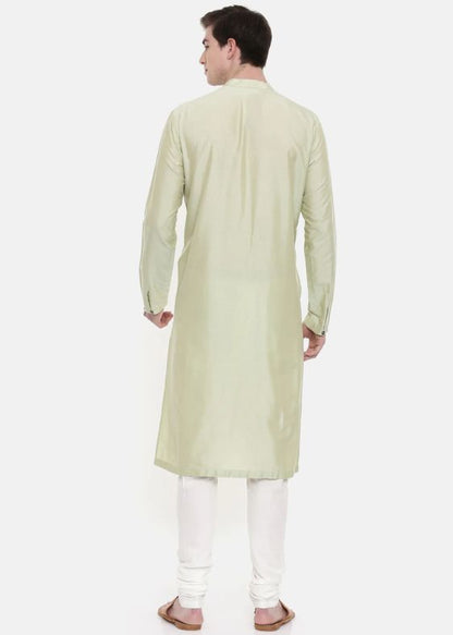 Green Ivory Silk blend kurta set
