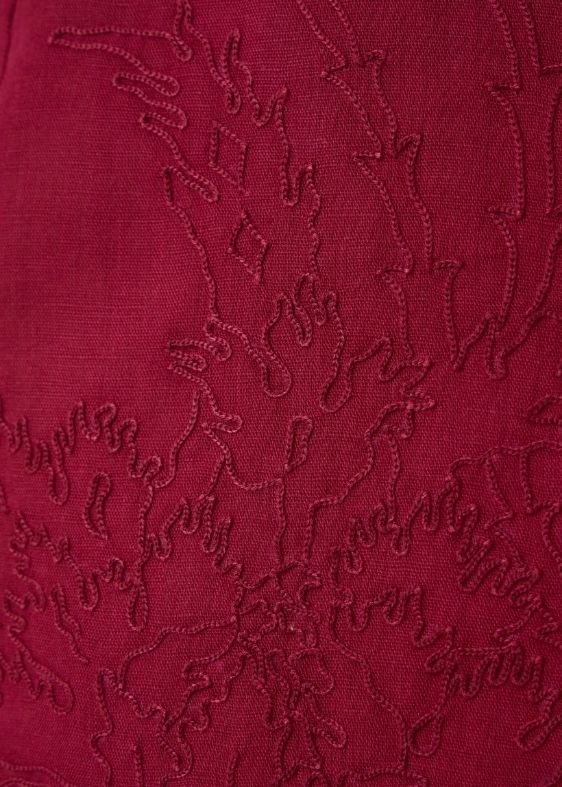 Affan Cherry Embroidered Top