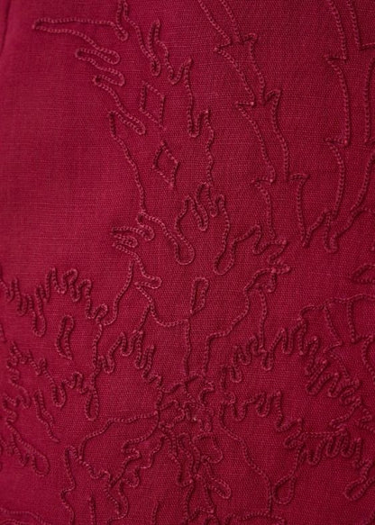 Affan Cherry Embroidered Top