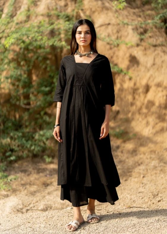 Coal Black Kurta set
