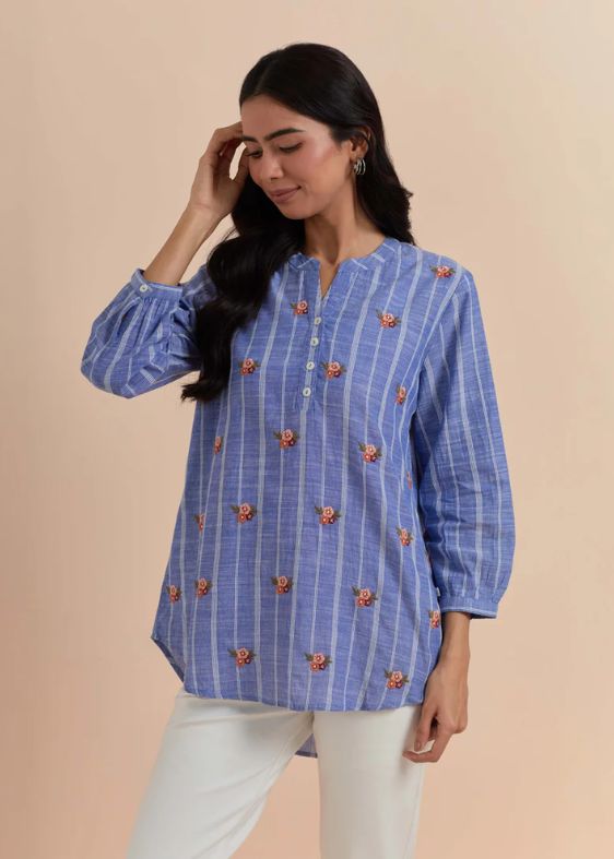 SS 2328 Blue stripes Top