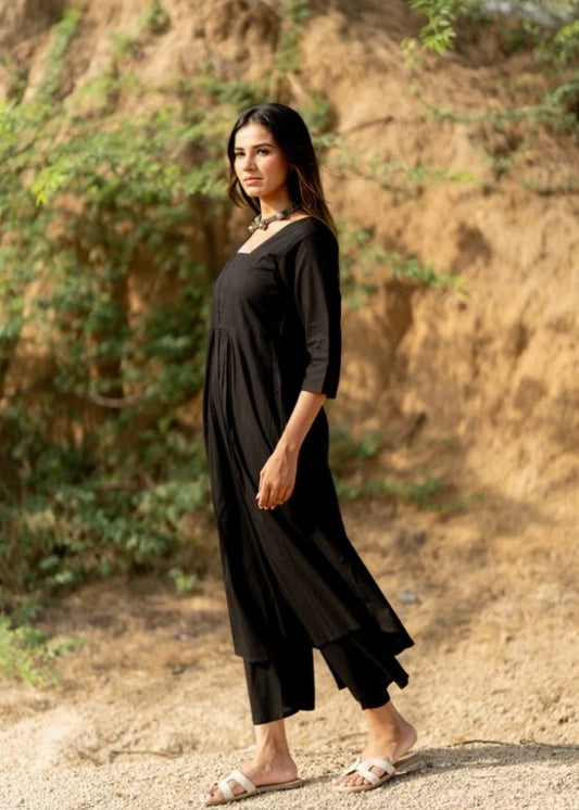 Coal Black Kurta set