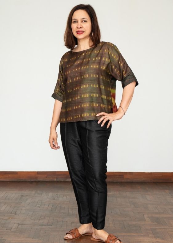 Brown Shibori Blouse