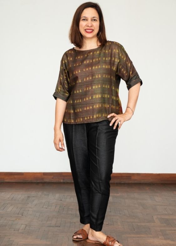 Brown Shibori Blouse