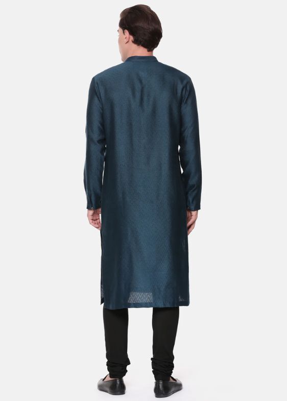 Blue Jaquard kurta set