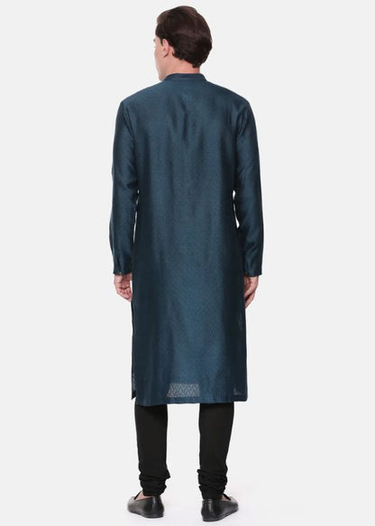 Blue Jaquard kurta set