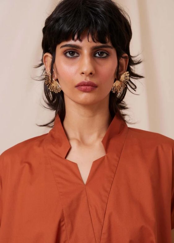 Pina Rust Cotton Dress