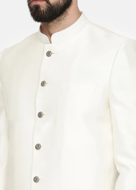 Ivory Green Embroidered Jodhpuri Suit - MMJ0148