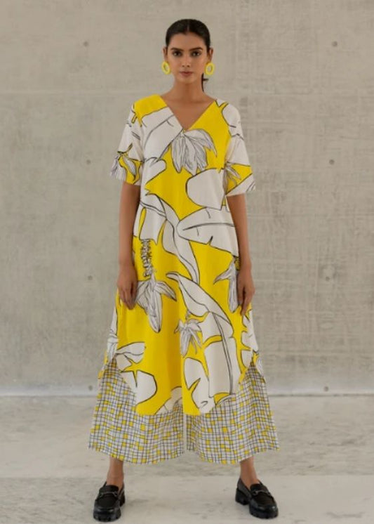 Plantain Orchard Kurta and checks Palazzo set
