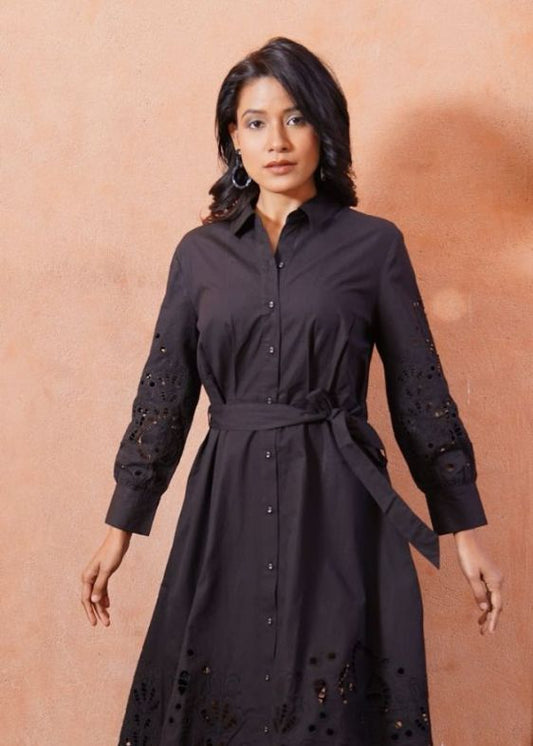 Black Cotton Dress - SS 2523
