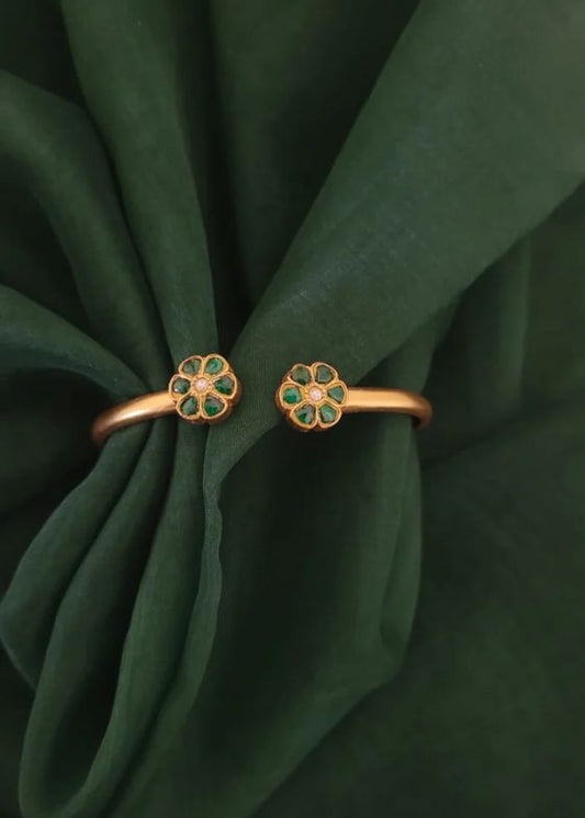 Green Flower Cuffs Bracelet