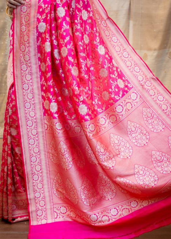 Pink Banarasi Saree