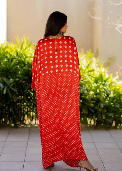 Red Fringe Kaftan