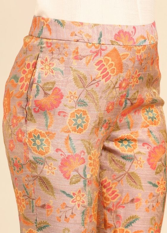 Pink Printed Silk Brocade Chanderi Pant-ASP068