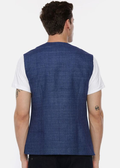 Short Open Linen Denim Jacket - MMSOJ003
