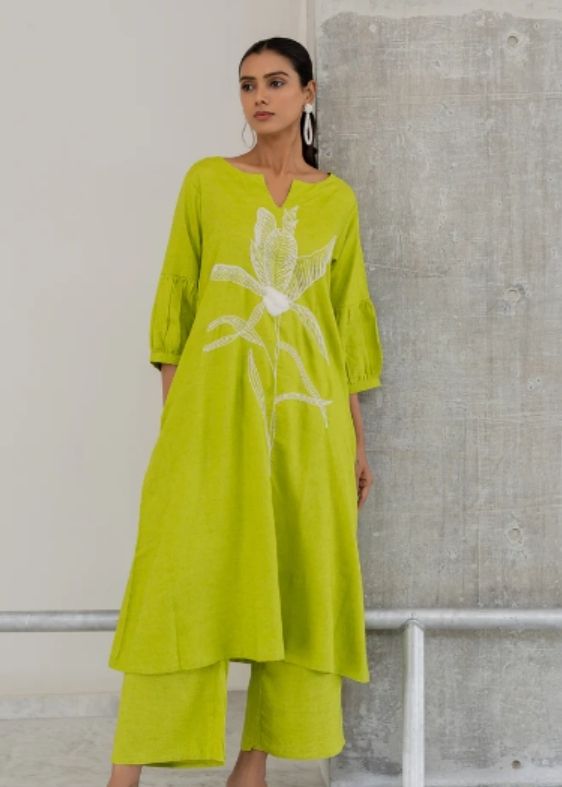 Matcha Bloom Kurta Set