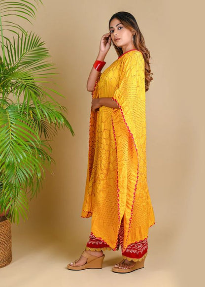 Three Flowers Kaftan- Yellow