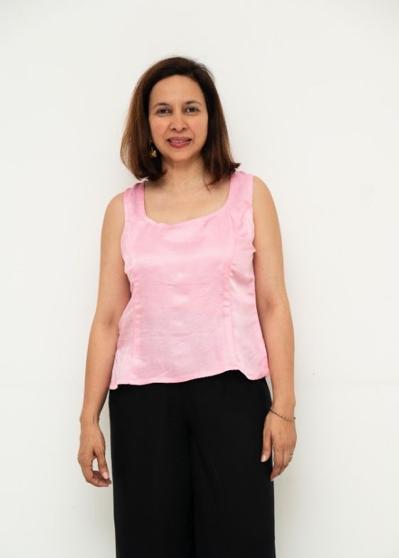 Pink Modal Silk Sleeveless Blouse
