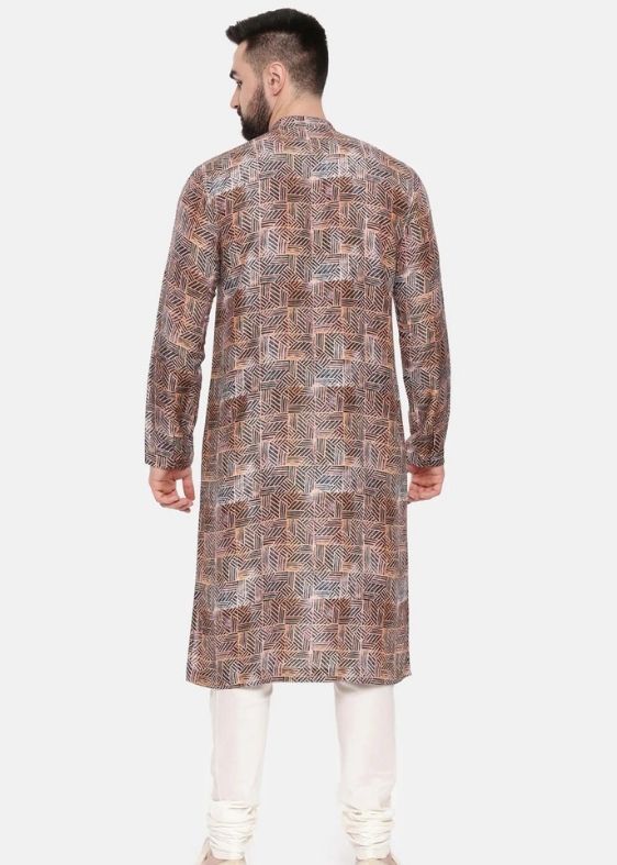 Red Printed Muslin Kurta Set
