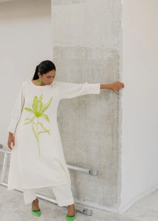 Vanilla Mist Embroidered Kurta Set