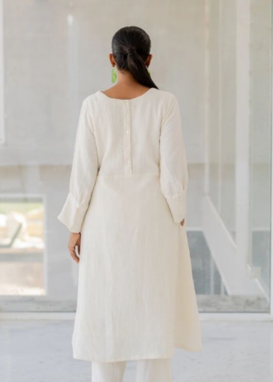 Vanilla Mist Embroidered Kurta Set