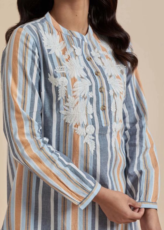 Multi Color Stripes Tunic-SS-2313