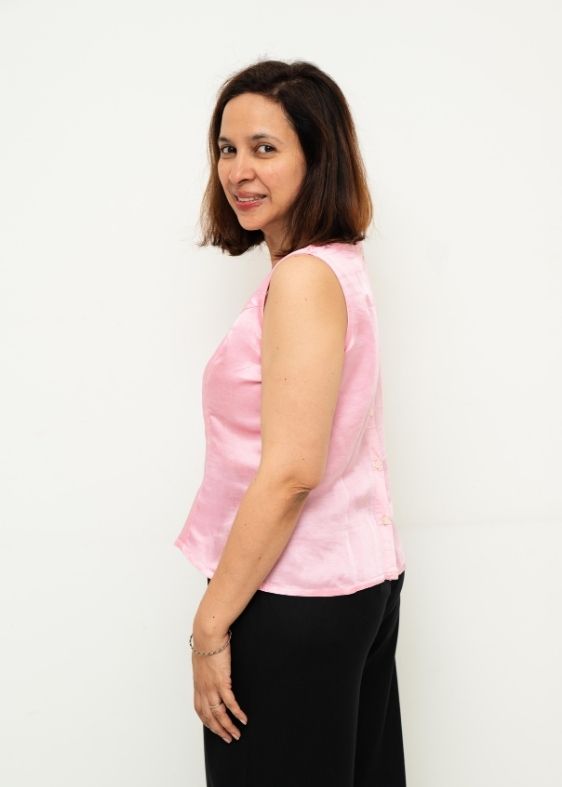 Pink Modal Silk Sleeveless Blouse