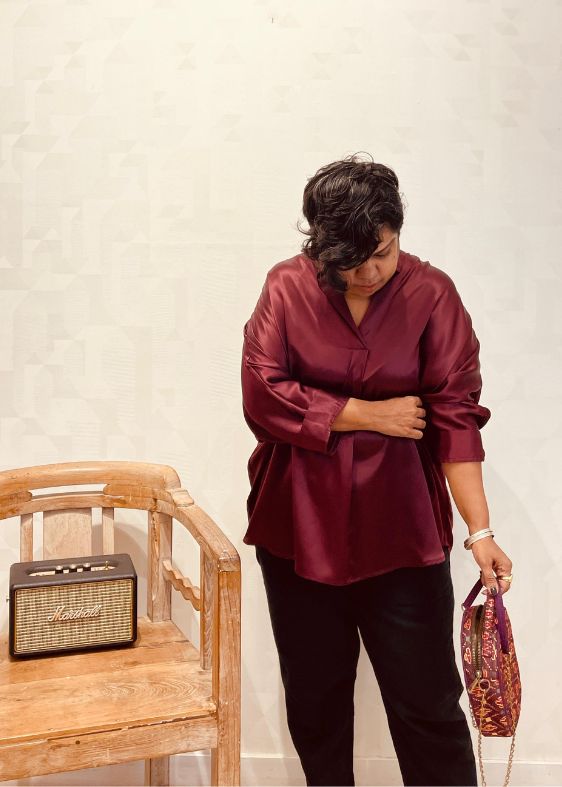 Satin Silk Bateau Shirt