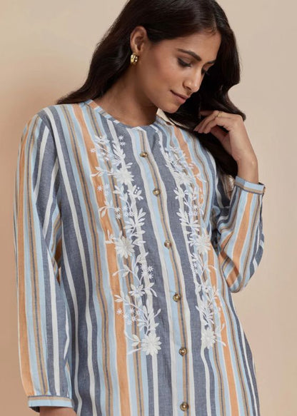 Multi Color Stripes Tunic-SS-2313